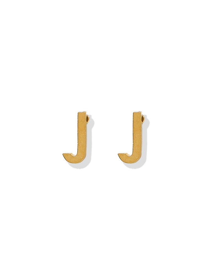 LINNY CO | Screwback Stud Earrings - Initial J