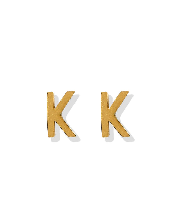 LINNY CO | Screwback Stud Earrings - Initial K