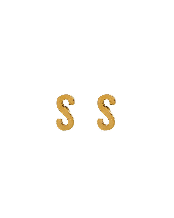 LINNY CO | Screwback Stud Earrings - Initial S
