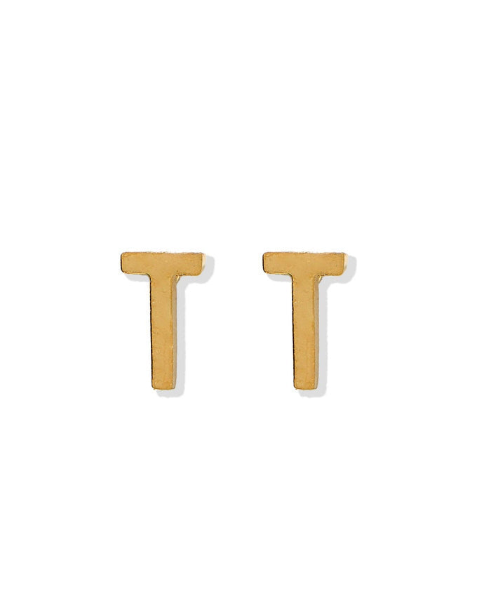 LINNY CO | Screwback Stud Earrings - Initial T