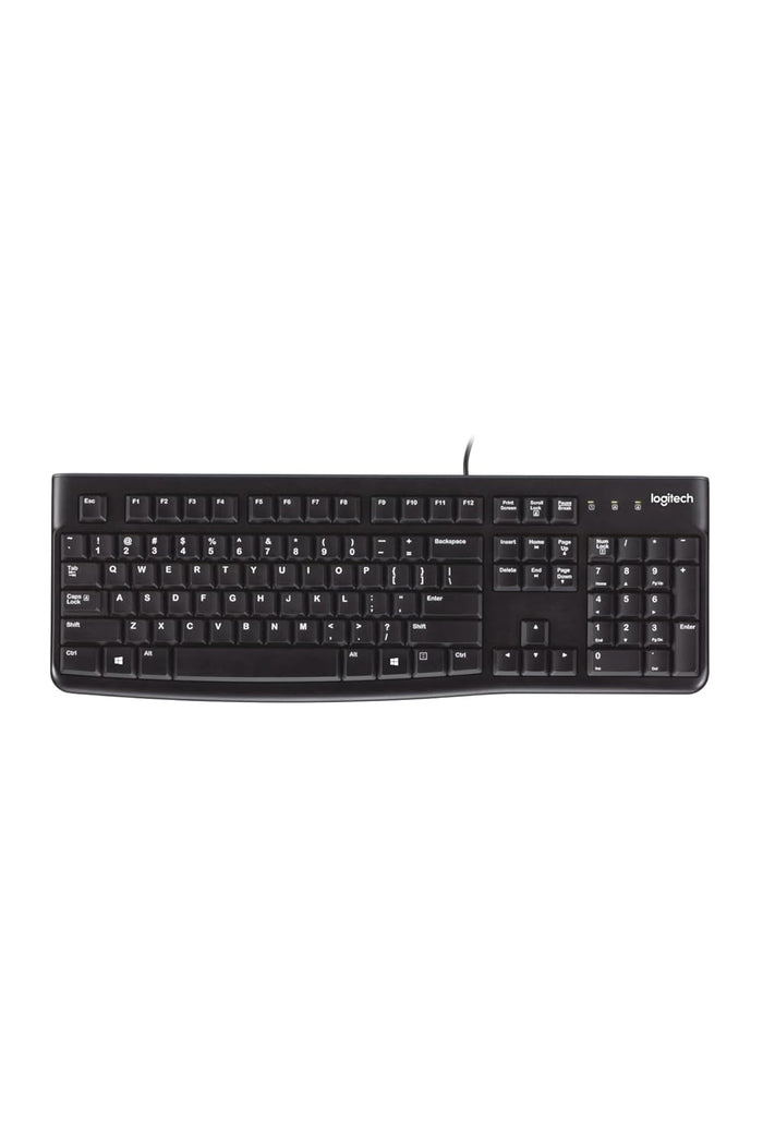 Black keyboard on a white background