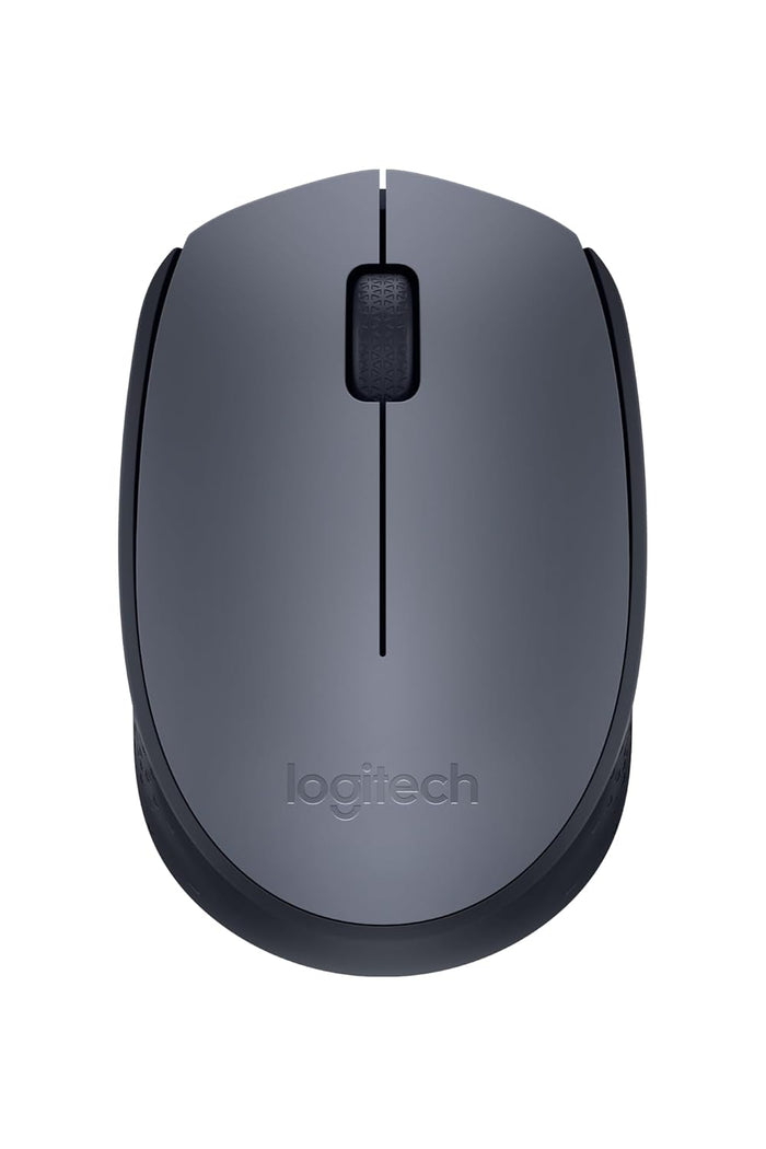 Gray Logitech mouse on a white background