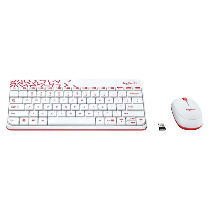 Logitech keyboard and mouse set on a white background