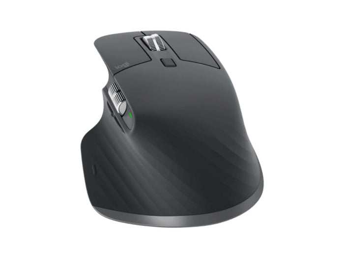 Black computer mouse on a white background