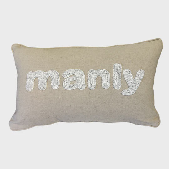 Manly Beaded Cushion + Poly Insert