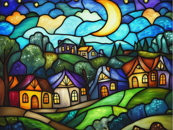 Moonlit Night Stained Glass