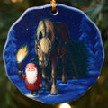 Ornament Eva Tomte & Horse with Torch