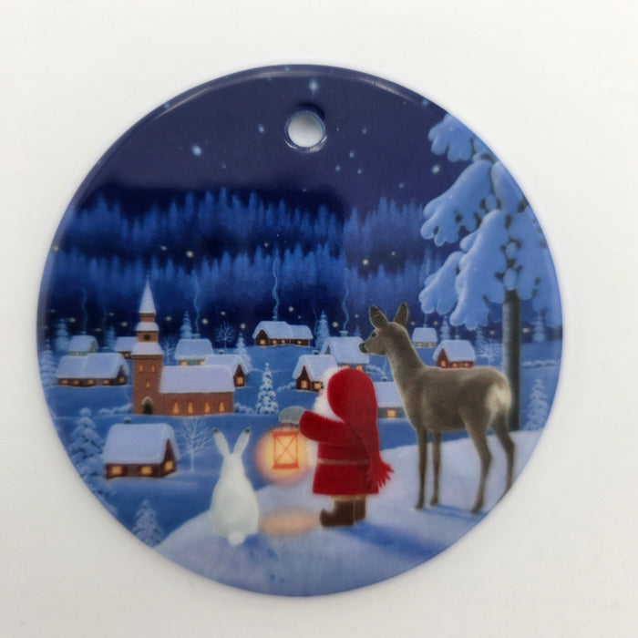 Ornament Eva Tomte with Deer and Rabbit