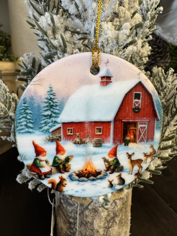 Ornament Gnomes & Animals by the Fire