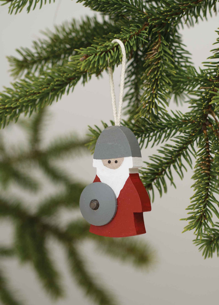 Ornament Wood Viking w/Shield
