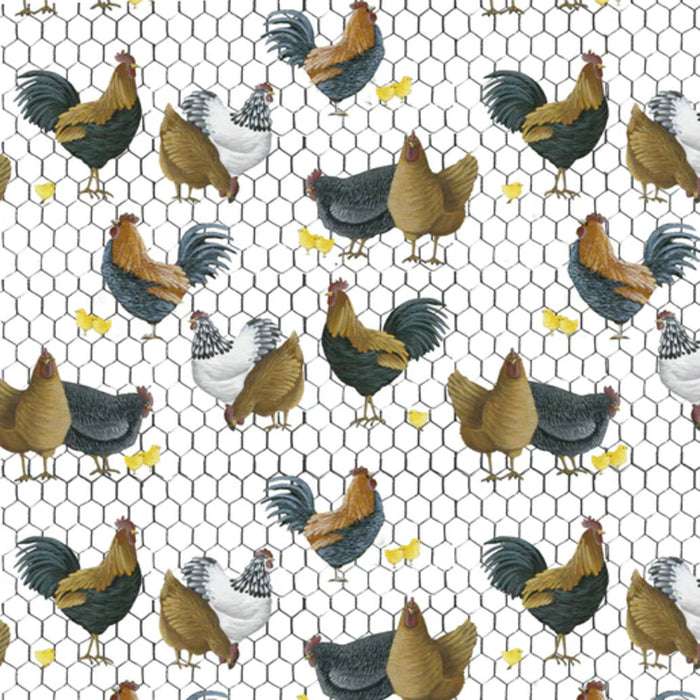 Pillowcase - Farmall Farm Roosters & Chickens Cotton