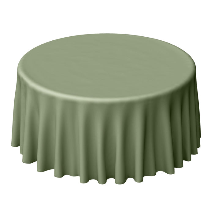 Green round tablecloth on a white background