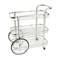 Rect Glass Chrome Bar Cart - Pre Order