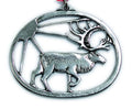 Reindeer Pewter Ornament Norway