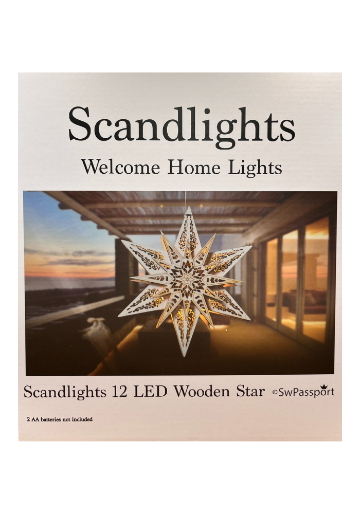 Scandilights Siri LED Wooden Hanging Star