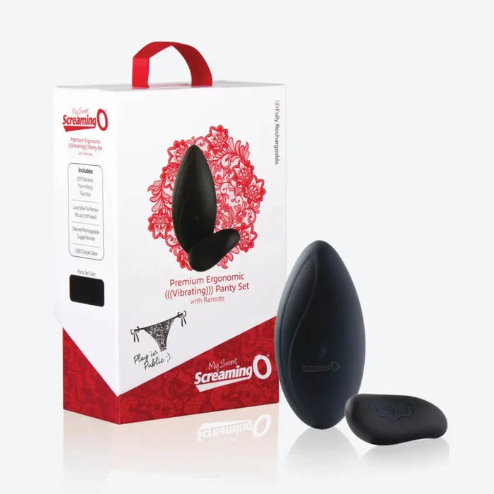 Screaming O® My Secret Premium Ergonomic Remote Panty Set - Black - Vibrator