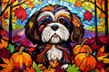 Shih Tzu In The Fall