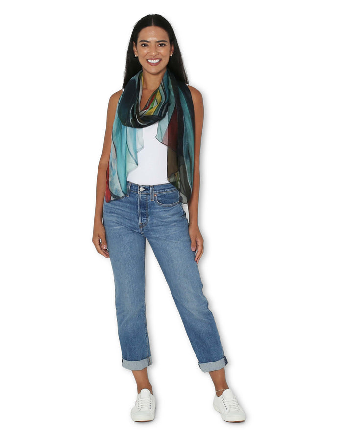 SILK Drag your Banana Scarf 200x70