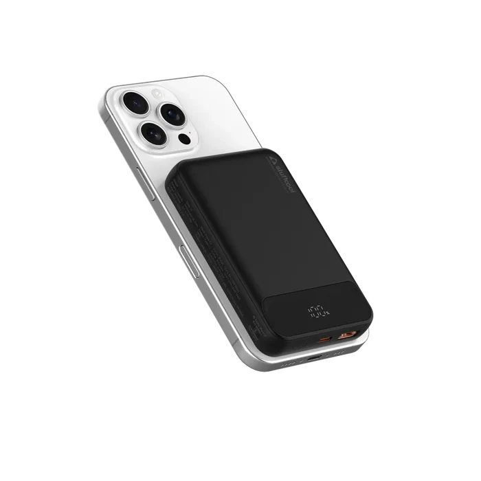 Phone case with a black interior and visible brand logo on a white background