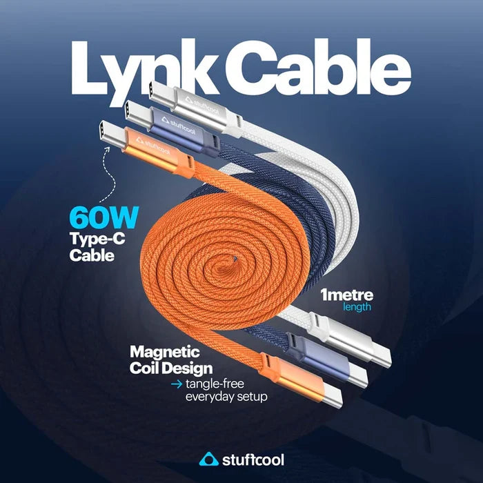 Lynk Cable with features highlighted on a dark blue background