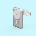 A silver magnetic door lock key fob with a circular magnetic plate and a side extension, shown on a light blue background. The brand name 'dige' is visible on the front.