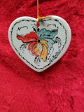 Telemark Heart Rosemal Ornament Ceramic