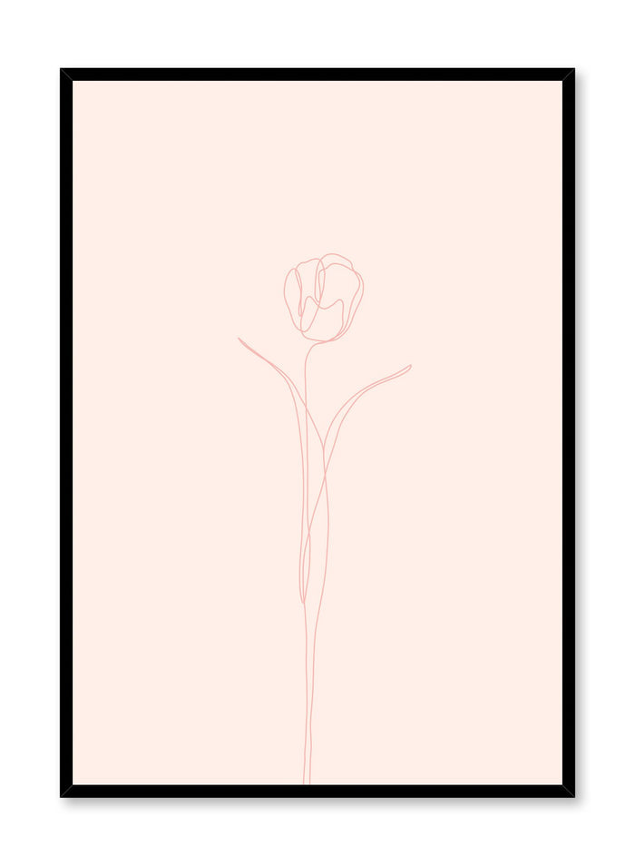 Modern minimalist poster by Opposite Wall with abstract illustration of Tulip in pink