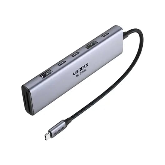 UGREEN USB-C 7-in-1 Multifunctional Adapter HDMI 2 USB-C 3.2 USB-A 3.2 SD/TF Card Reader 100W PD Hub Dock (45521)