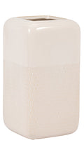 Vase Grooved Ivory Square