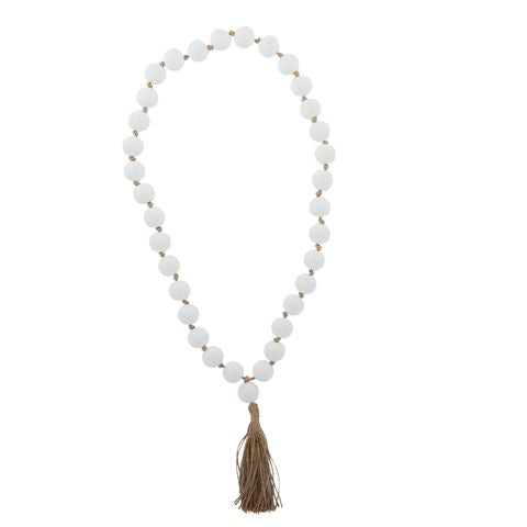 Wooden Hanging Beads 84cm White